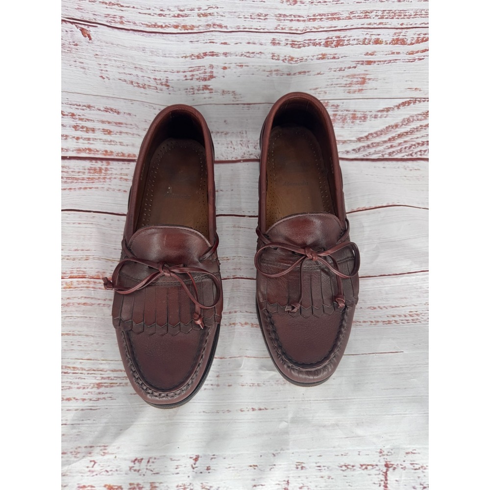 Allen Edmonds Alameda Dress‎ Shoes Mens 8.5 D Burgundy Leather Kiltie Loafers - Picture 3 of 9